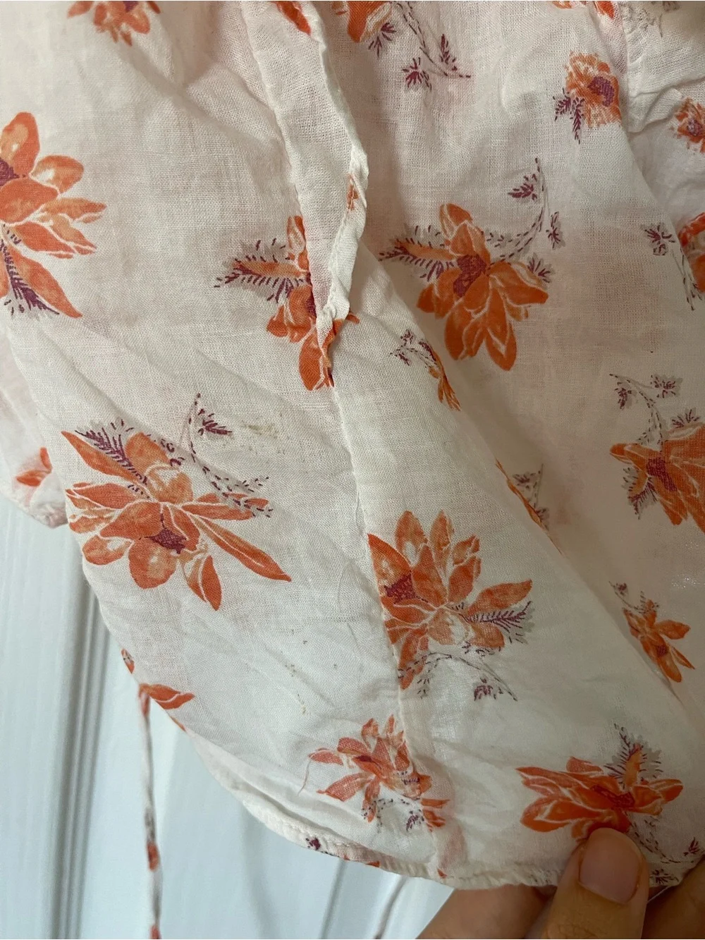Free People Floral Ruffle Wrap Blouse